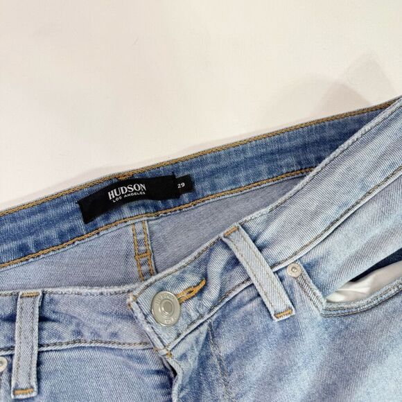 Hudson Jeans Womens 29 Krista Super Skinny Distressed Light Wash - Picture 2 of 10